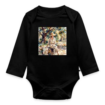 Sommerlicht in Aquarellkleid - Baby Bio-Langarm-Body - Schwarz - Vorne