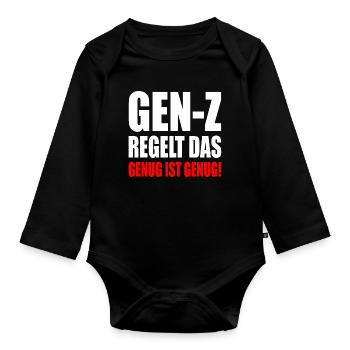 gen z regelt das - Baby Bio-Langarm-Body - Schwarz - Vorne