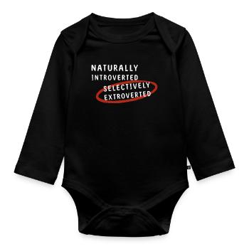 Naturally Introverted Selectively Extroverted - Baby Bio-Langarm-Body - Schwarz - Vorne