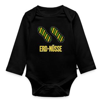 Erdnüsse - Baby Bio-Langarm-Body - Schwarz - Vorne