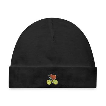 Pedaltretender Kiwi Radausflug - Baby Premium Organic Mütze - Schwarz - Vorne