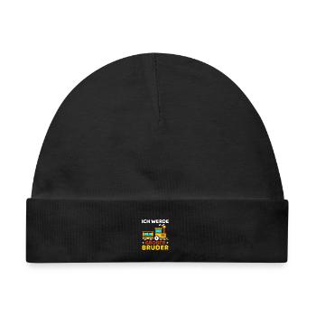 Ich Werde Großer Bruder Lokomotive - Baby Premium Organic Mütze - Schwarz - Vorne