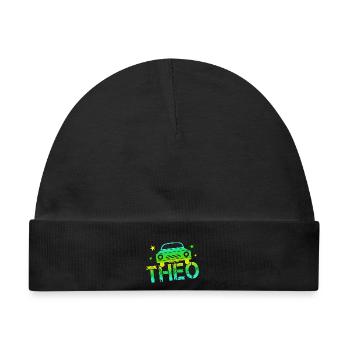 Theo Namenstag Theo - Baby Premium Organic Mütze - Schwarz - Vorne