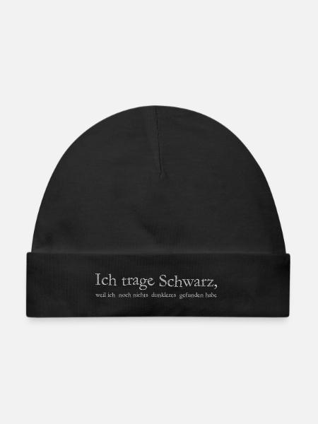 Lustiges Ich trage Schwarz Spruch Geschenk Shirt - Baby Premium Organic Mütze - Schwarz