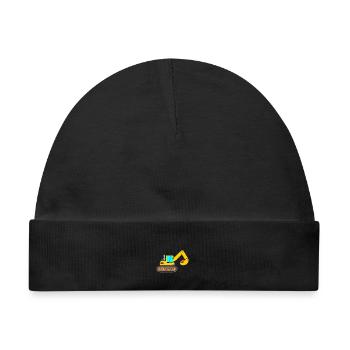 Bagger Baumaschine - Baby Premium Organic Mütze - Schwarz - Vorne