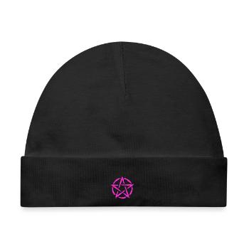 Pentagramm Symbol Lila - Baby Premium Organic Mütze - Schwarz - Vorne