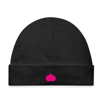 Arsch Herz Popo Liebe Lustig Geschenk - Baby Premium Organic Mütze - Schwarz - Vorne