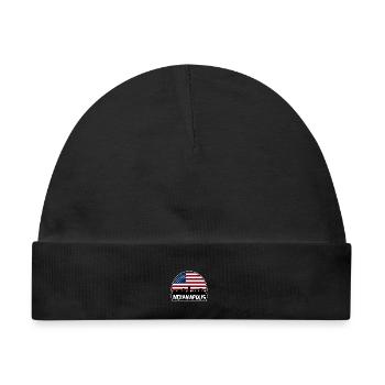 Indianapolis Indiana USA Flagge Skyline Silhouette T - Baby Premium Organic Mütze - Schwarz - Vorne