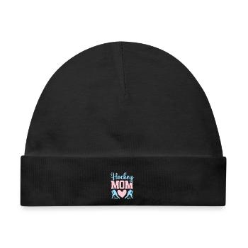 Eishockey Mama Hock Mom - Baby Premium Organic Mütze - Schwarz - Vorne