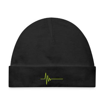 EKG Herzschlag - Baby Premium Organic Mütze - Schwarz - Vorne