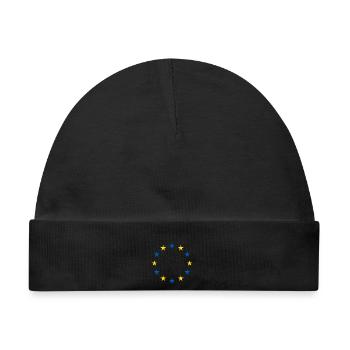 Ukraine EU Flagge Freiheit Frieden - Baby Premium Organic Mütze - Schwarz - Vorne