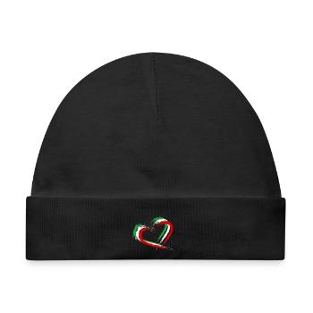 Iran Flagge Herz Farben - Baby Premium Organic Mütze - Schwarz - Vorne