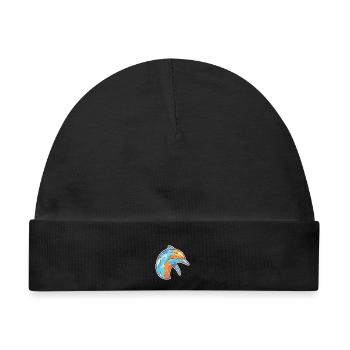 Delphin Bunte Aquarell-Tierillustration - Baby Premium Organic Mütze - Schwarz - Vorne