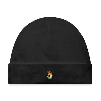 Abseilen Felsklettern Felskletterer Retro Vintage - Baby Premium Organic Mütze - Schwarz - Vorne