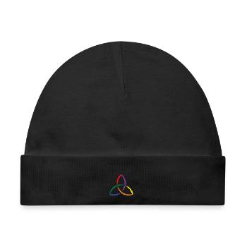 Keltisches Symbol Triquetra Regenbogen - Baby Premium Organic Mütze - Schwarz - Vorne