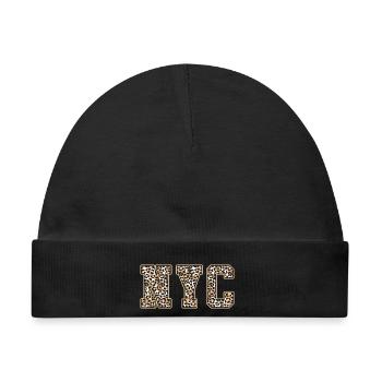 New York Leo Muster - Baby Premium Organic Mütze - Schwarz - Vorne