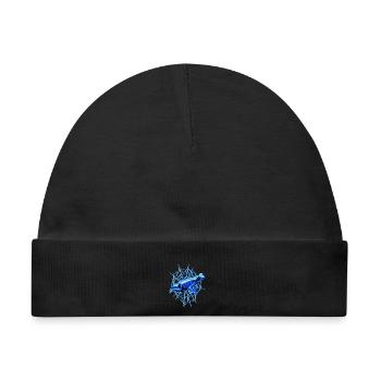 Pfeilgiftfrosch mit Spinnennetz, blauer Frosch - Baby Premium Organic Mütze - Schwarz - Vorne
