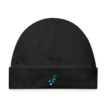Stern Sternchen Muster Symbol - Baby Premium Organic Mütze - Schwarz - Vorne
