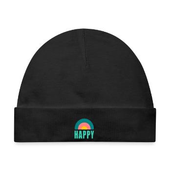 HAPPY. HAPPINESS. FREEDOM. - POSITIV. POSITIV - Baby Premium Organic Mütze - Schwarz - Vorne