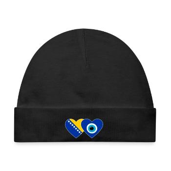 Bosnien Nazarperle Flagge - Baby Premium Organic Mütze - Schwarz - Vorne