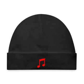Musiknote Musik - Baby Premium Organic Mütze - Schwarz - Vorne