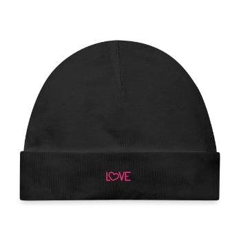 Liebe Herz Romantisch - Baby Premium Organic Mütze - Schwarz - Vorne
