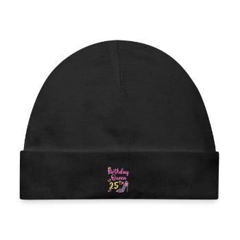 25.Geburtstag Königin 25 Jahre Fünfundzwanzig - Baby Premium Organic Mütze - Schwarz - Vorne