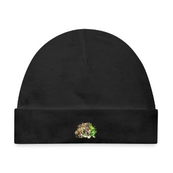 Leopard - Baby Premium Organic Mütze - Schwarz - Vorne