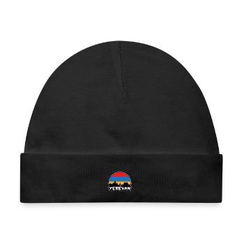 Eriwan Armenien Flagge Skyline Silhouette Reisen - Baby Premium Organic Mütze - Schwarz - Vorne