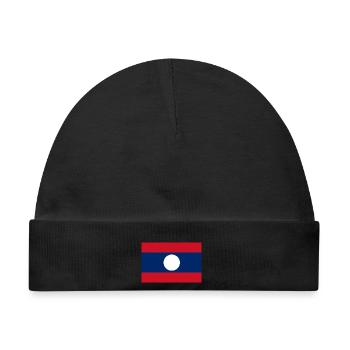 Flagge von Laos - Baby Premium Organic Mütze - Schwarz - Vorne