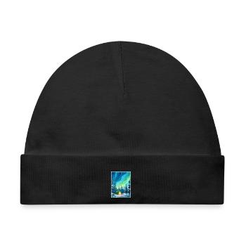 Lappland Nordlichter Insel Finnland Souvenir - Baby Premium Organic Mütze - Schwarz - Vorne