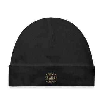 Yara gold - Baby Premium Organic Mütze - Schwarz - Vorne