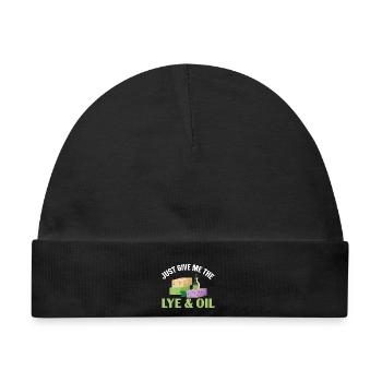 Gib mir einfach die Lauge & Öl Seifenherstellung - Baby Premium Organic Mütze - Schwarz - Vorne