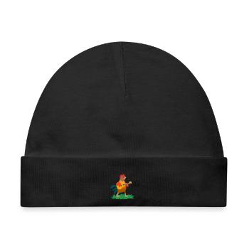 Rockiges Federvieh Gitarrensolo - Baby Premium Organic Mütze - Schwarz - Vorne