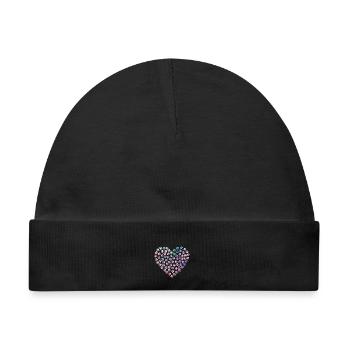 Pfoten in Herzform - Tierliebe - Baby Premium Organic Mütze - Schwarz - Vorne
