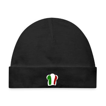 Italienische Kochmütze Küche Italia - Baby Premium Organic Mütze - Schwarz - Vorne