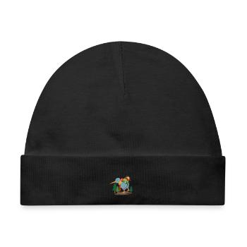 Reiselustiger Kiwivogel Backpacker - Baby Premium Organic Mütze - Schwarz - Vorne