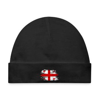 Georgien Flagge used - Baby Premium Organic Mütze - Schwarz - Vorne