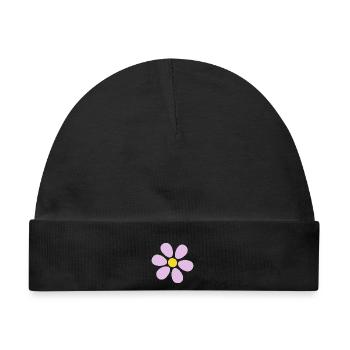 Blume pastell Blume Blumen pastell Blumen flieder - Baby Premium Organic Mütze - Schwarz - Vorne