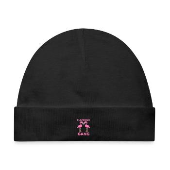 Flamingo Gang - Baby Premium Organic Mütze - Schwarz - Vorne