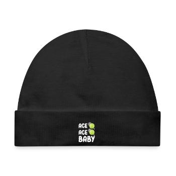 Ace Ace Baby Tennis Spruch - Baby Premium Organic Mütze - Schwarz - Vorne