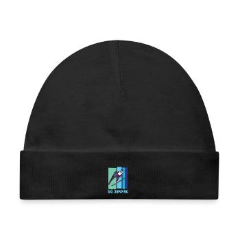 Ski Springen Skispringen - Baby Premium Organic Mütze - Schwarz - Vorne