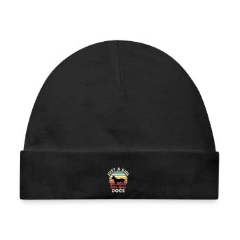 Lancashire Heeler Dog Love Silhouette Retro Sunset - Baby Premium Organic Mütze - Schwarz - Vorne