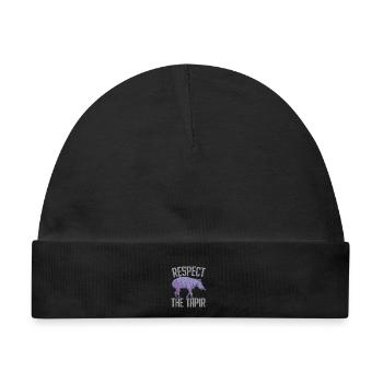 Respektiere den Tapir Wildtier Tierpfleger - Baby Premium Organic Mütze - Schwarz - Vorne