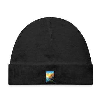 Cinque Terre Italien Dekoration Patmos Reiseposter - Baby Premium Organic Mütze - Schwarz - Vorne
