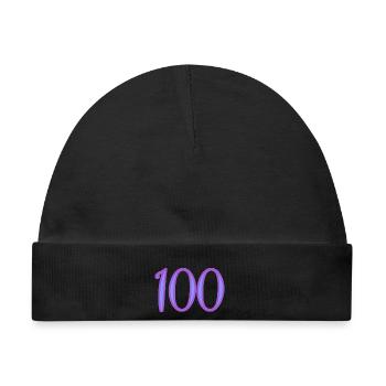 100 - Baby Premium Organic Mütze - Schwarz - Vorne