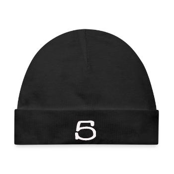 5. 5 JAHRE. 5-JÄHRIGES JUBILÄUM. 5-JÄHRIGES JUBILÄUM. 5. - Baby Premium Organic Mütze - Schwarz - Vorne