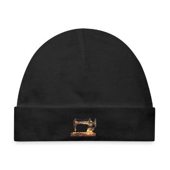 Rostige Nähmaschine Vintage Muster - Baby Premium Organic Mütze - Schwarz - Vorne