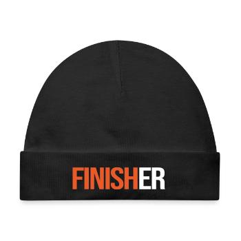 Finisher Sport T-Shirt zum Anpassen - Baby Premium Organic Mütze - Schwarz - Vorne