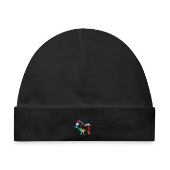 Robustes Shetlandpony Reitstallfreund - Baby Premium Organic Mütze - Schwarz - Vorne